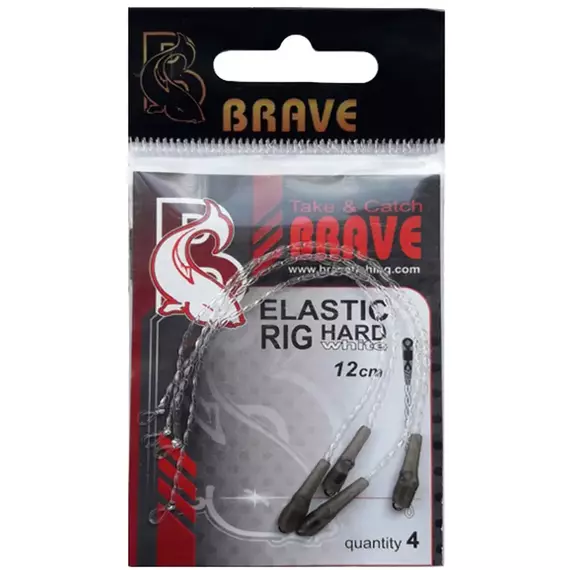 Амортизуюча гума Brave Elastic Rig Hard 8cm Black (4шт/уп), Размотка: 8см, Выберите цвет: чорний, фото 